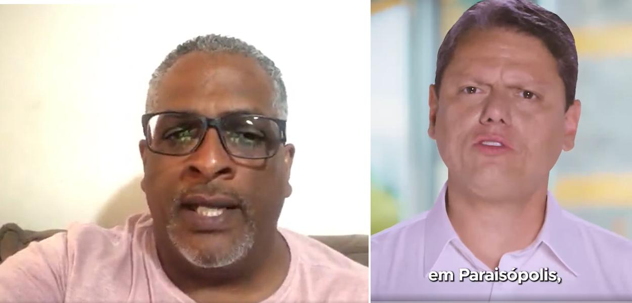 Cinegrafista Marcos Andrade e Tarcísio de Freitas