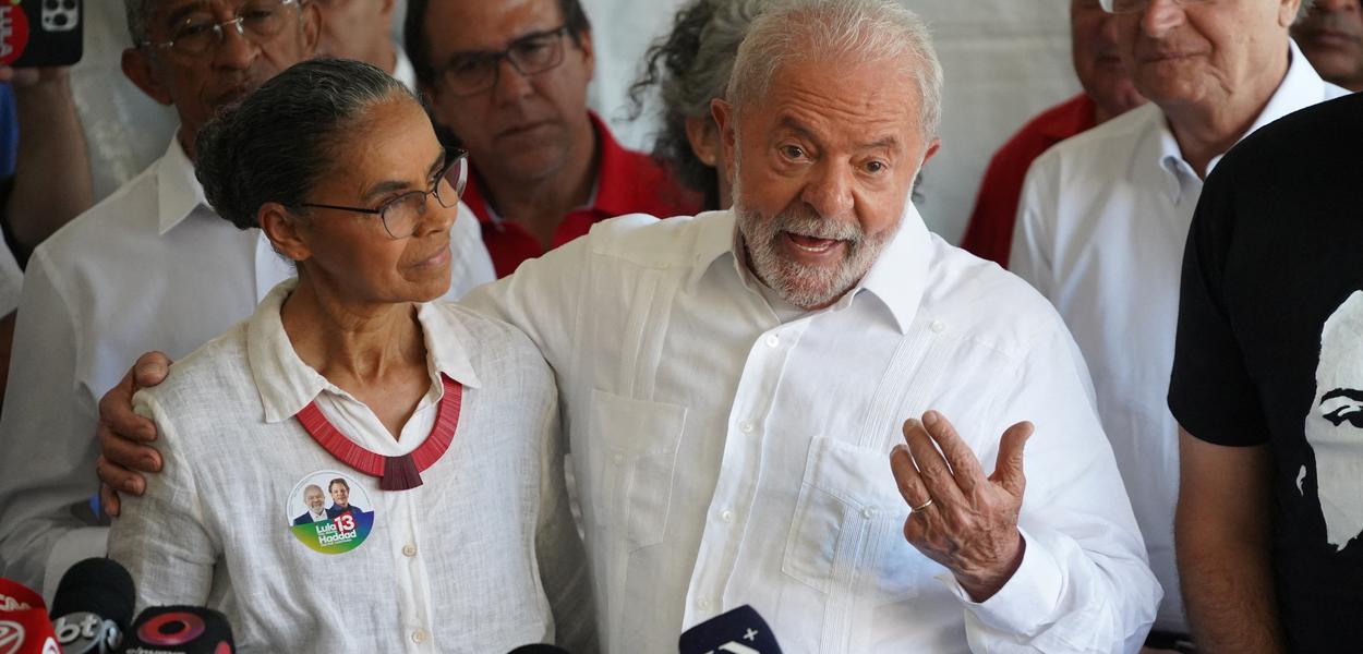 Ex-presidente Lula e ex-ministra Marina Silva