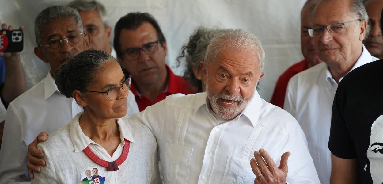 Lula dá entrevista coletiva ao lado de Marina em São Bernardo do Campo, na Grande São Paulo - 30/10/2022