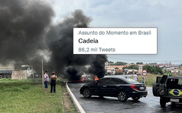 Manifestantes queimam pneus em protesto em Várzea Grande, no Mato Grosso