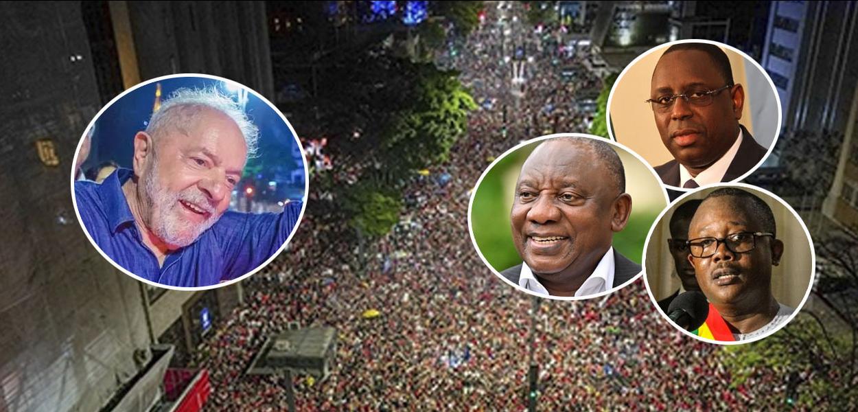 Luiz Inácio Lula da Silva,  Cyril Ramaphosa, Macky Sall e Umaro Sissoco Embalo