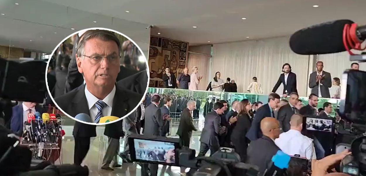 Jair Bolsonaro e jornalistas