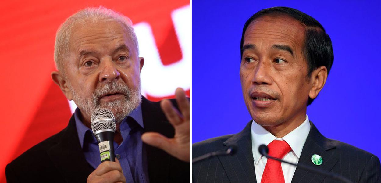 Luiz Inácio Lula da Silva (à esq.) e Joko Widodo