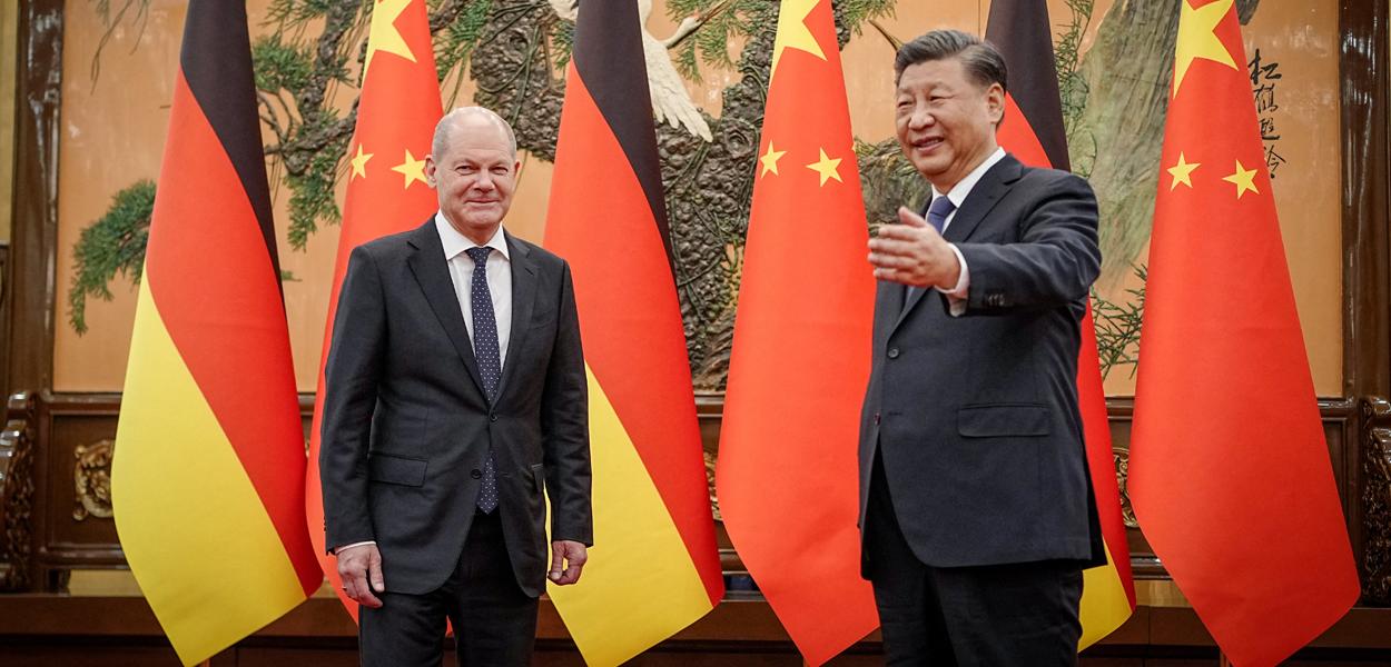 Chanceler alemão Scholz com presidente da China Xi Jinping em Pequim 4/11/2022