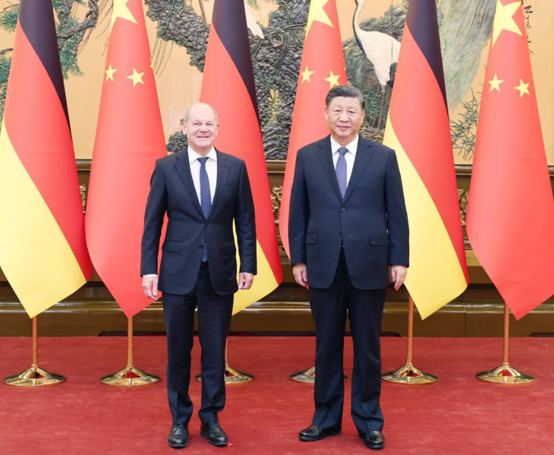 Xi Jinping e Olaf Scholz
