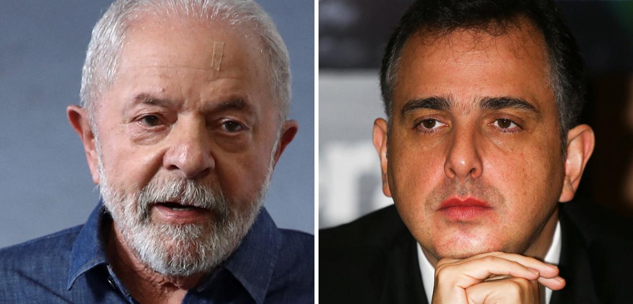 Luiz Inácio Lula da Silva (à esq.) e Rodrigo Pacheco