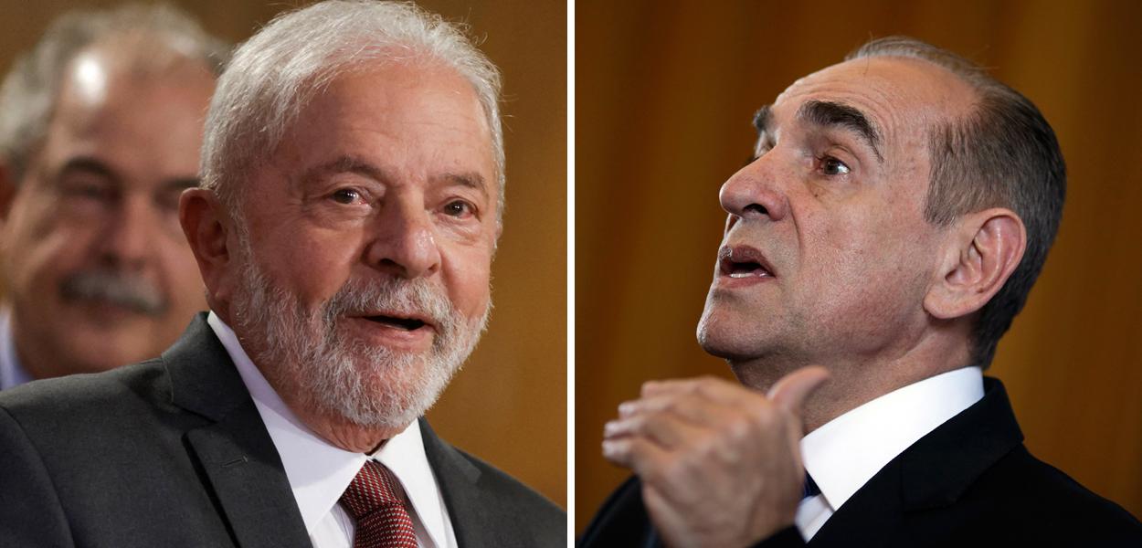 Luiz Inácio Lula da Silva (à esq.) e o senador Marcelo Castro, relator do Orçamento 2023