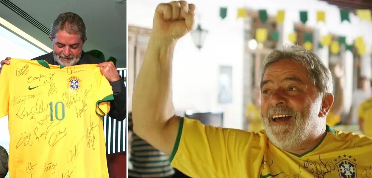 Presidente Lula com a camisa da seleção