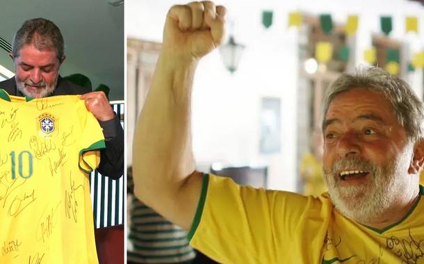 Presidente Lula com a camisa da seleção