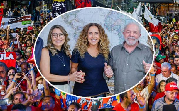 Janja Lula Silva, Daniela Mercury e Luiz Inácio Lula da Silva