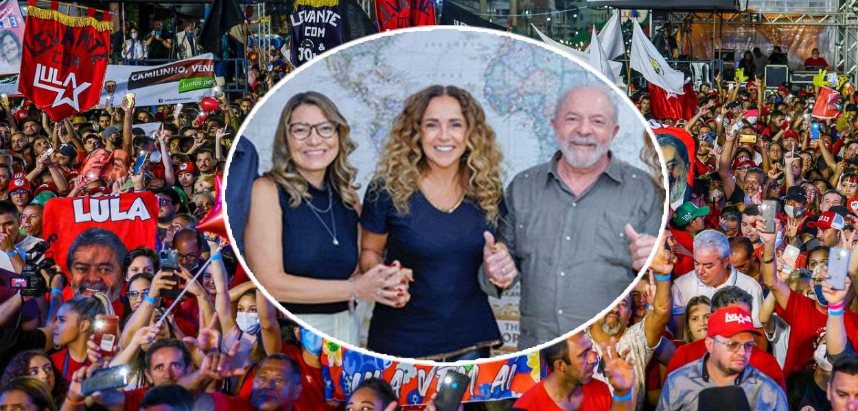 Janja Lula Silva, Daniela Mercury e Luiz Inácio Lula da Silva