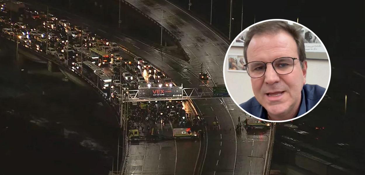 Ponte Rio-Niterói interditada e Eduardo Paes