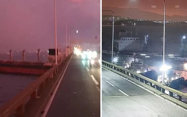 Navio se choca contra a ponte Rio-Niteroi