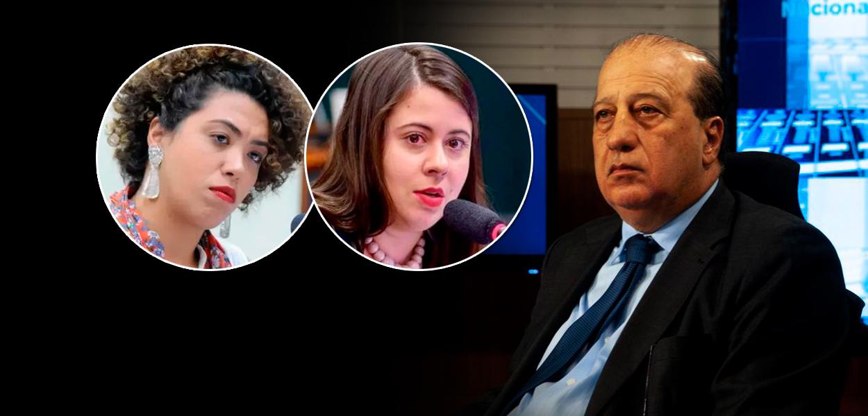 Da esq. para a dir.: Talíria Petrone, Sâmia Bomfim e Augusto Nardes