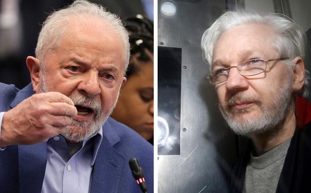 Luiz Inácio Lula da Silva (à esq.) e Julian Assange