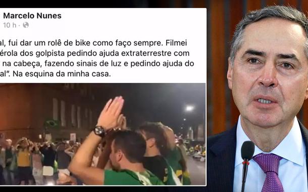 Luís Roberto Barroso e bolsonaristas pedindo ajudas a extraterrestres