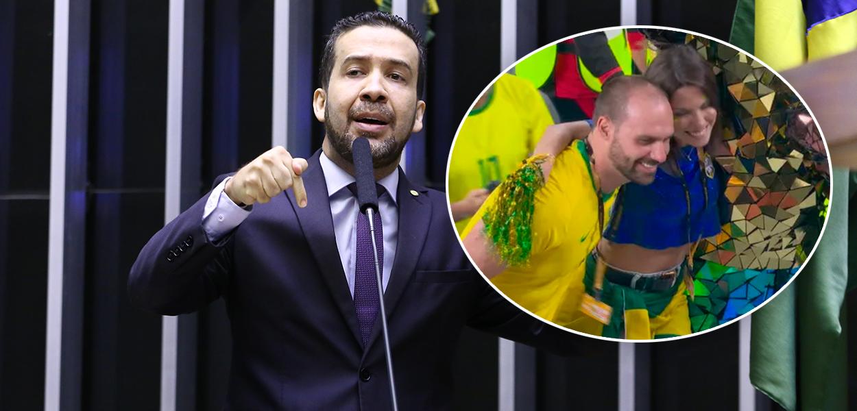 André Janones e Eduardo Bolsonaro na Copa