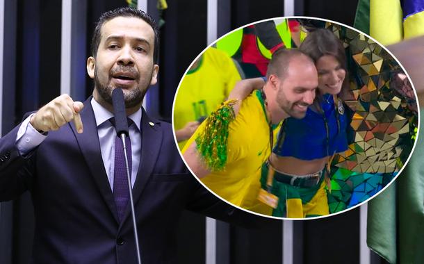 André Janones e Eduardo Bolsonaro na Copa