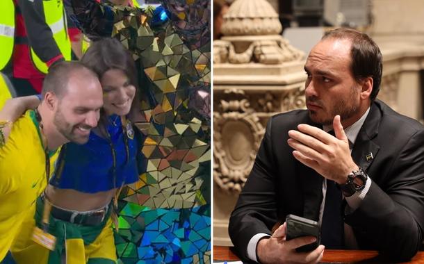 Eduardo Bolsonaro na Copa e Carlos Bolsonaro