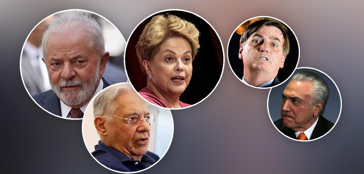 Lula, FHC, Dilma, Bolsonaro e Temer