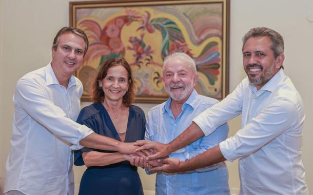 Camilo Santana, Isolda Cela, Luiz Inácio Lula da Silva e Elmano de Freitas