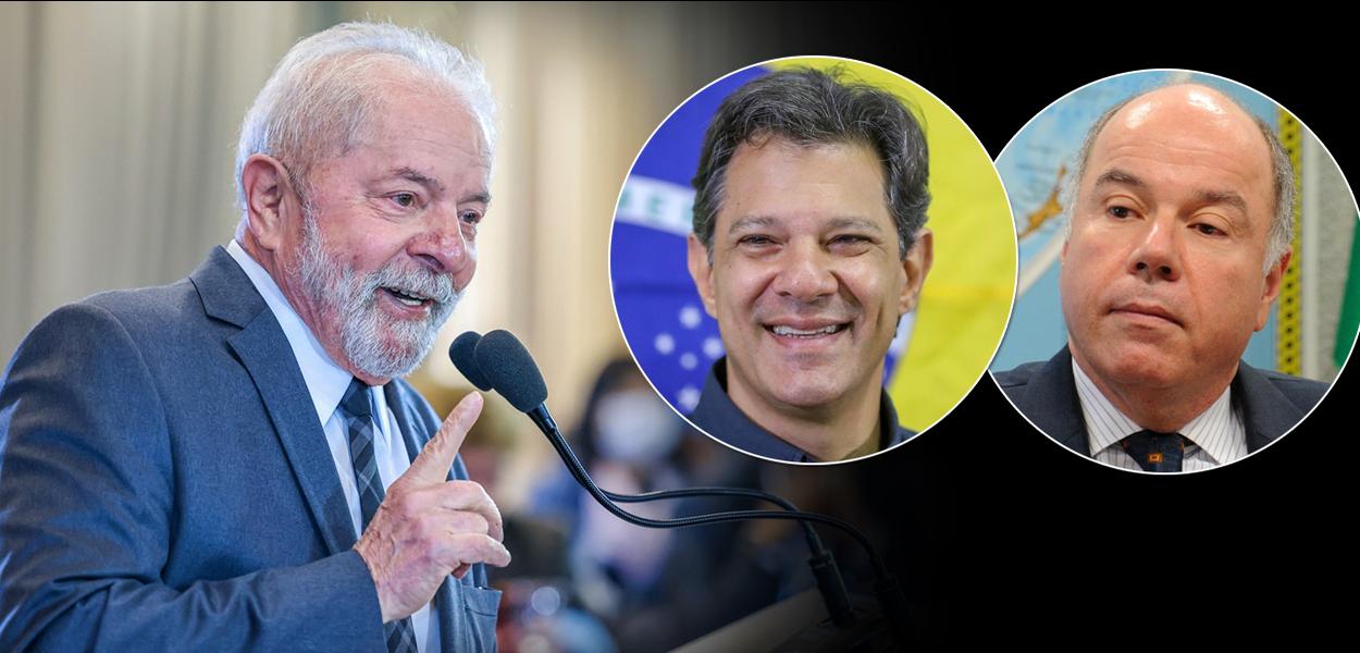 Da esq.: para a dir.: Luiz Inácio Lula da Silva, Fernando Haddad e Mauro Vieira