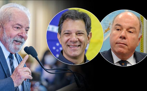 Da esq.: para a dir.: Luiz Inácio Lula da Silva, Fernando Haddad e Mauro Vieira