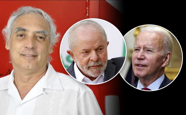 Da esq.: para a dir.: José Reinaldo Carvalho, Luiz Inácio Lula da Silva e Joe Biden