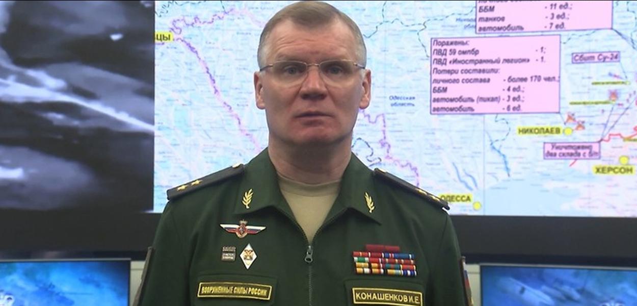 O porta-voz do Ministério da Defesa da Rússia, Igor Konashenkov