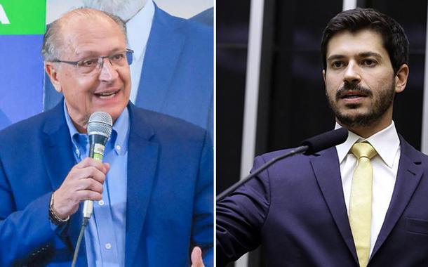 Geraldo Alckmin (à esq.) e o deputado Junior Bozzella (SP)