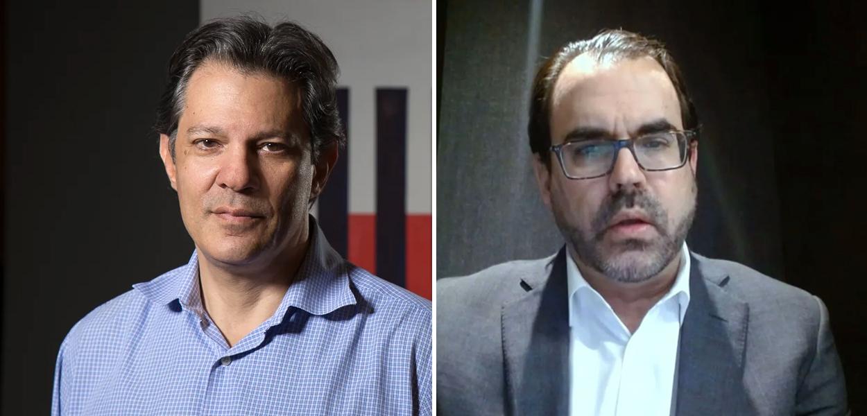 Fernando Haddad (à esq.) e Christopher Garman