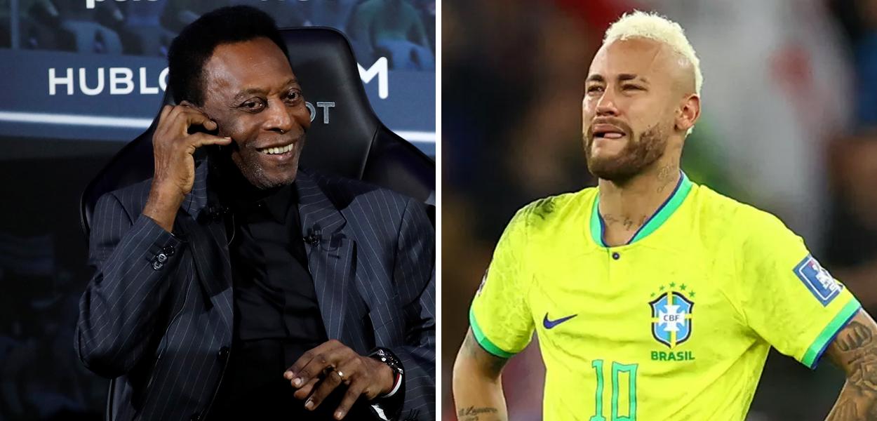 Pelé (à esq.) e Neymar