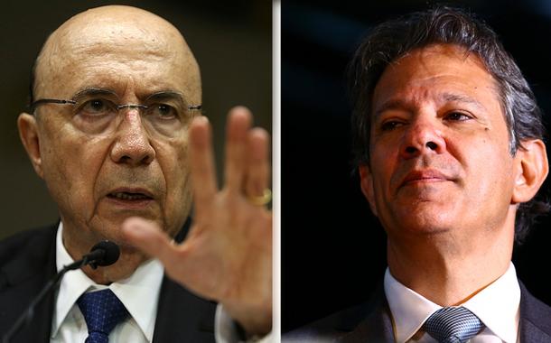 Henrique Meirelles, do União Brasil (à esq.), e Fernando Haddad (PT)
