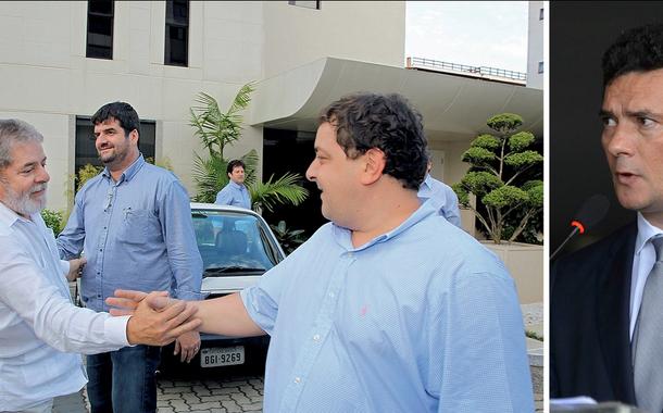Lula e Fabio Luís Lula da Silva (à esq.) e Sérgio Moro