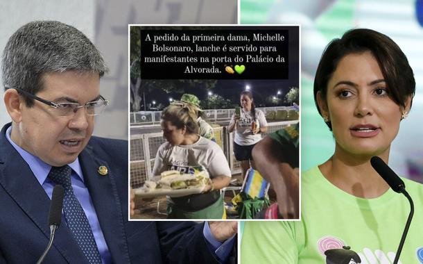 Randolfe Rodrigues e Michelle Bolsonaro