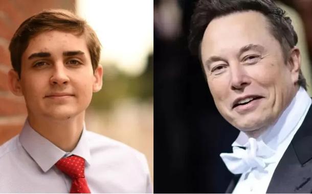 Jack Sweeney (à esq.) e Elon Musk