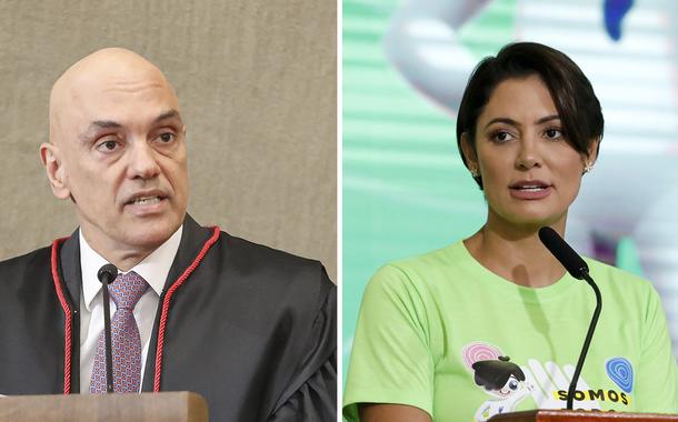 Alexandre de Moraes e Michelle Bolsonaro