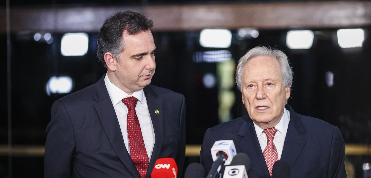 Presidente do Senado, Rodrigo Pacheco e ministro do STF Ricardo Lewandowski