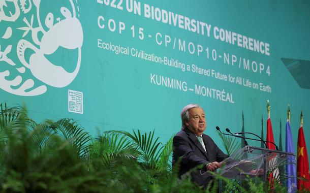 Secretário-geral da ONU, Antonio Guterres, na COP15