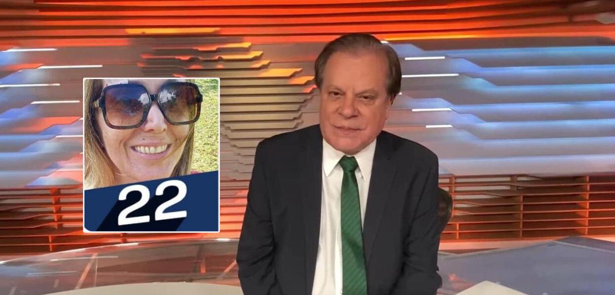 Uma eleitora de Jair Bolsonaro (de óculos) e o jornalista Chico Pinheiro