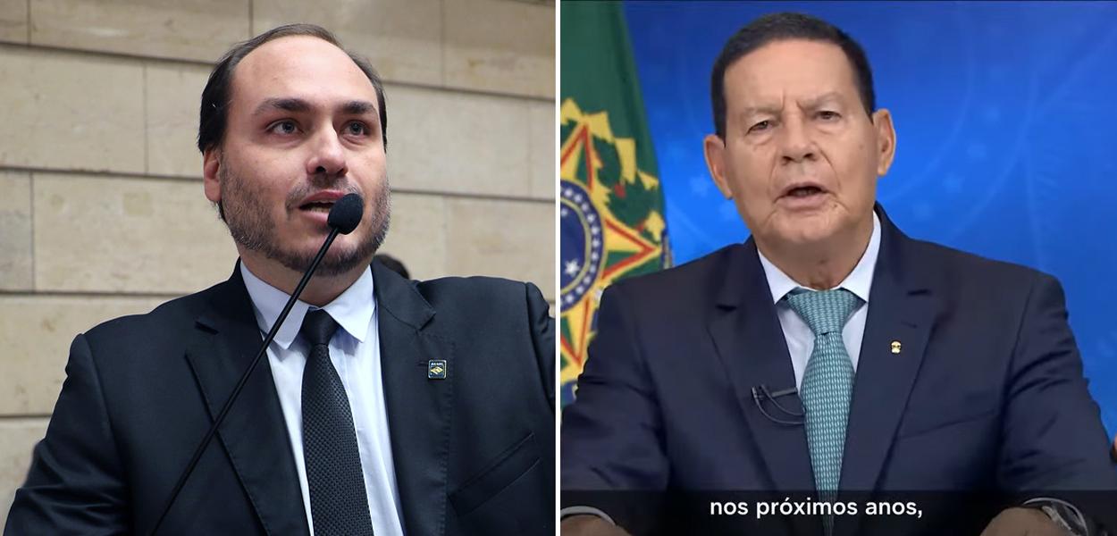 Carlos Bolsonaro e Hamilton Mourão