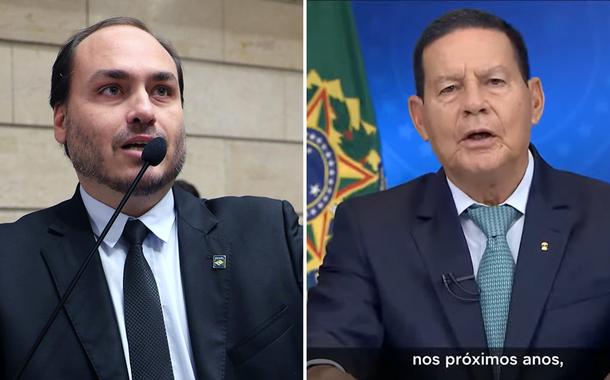 Carlos Bolsonaro e Hamilton Mourão