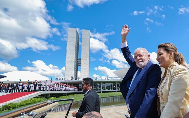 Lula e Janja na cerimônia de posse