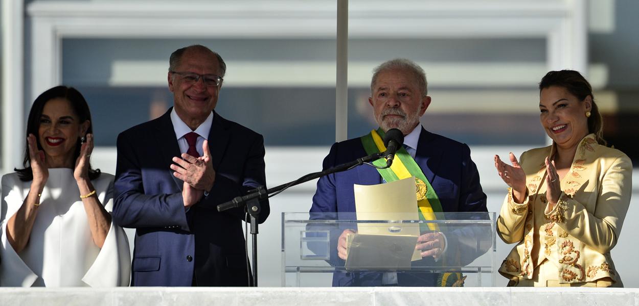 O presidente Luiz Inácio Lula da Silva durante cerimônia de posse, no Palácio do Planalto.