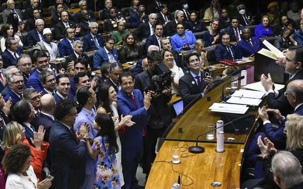 Pronunciamento do presidente da República recém empossado, Luiz Inácio Lula da Silva.