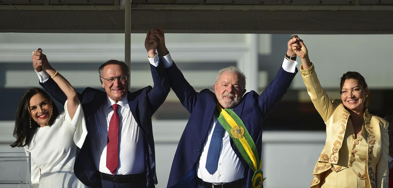 O presidente Luiz Inácio Lula da Silva durante cerimônia de posse, no Palácio do Planalto.