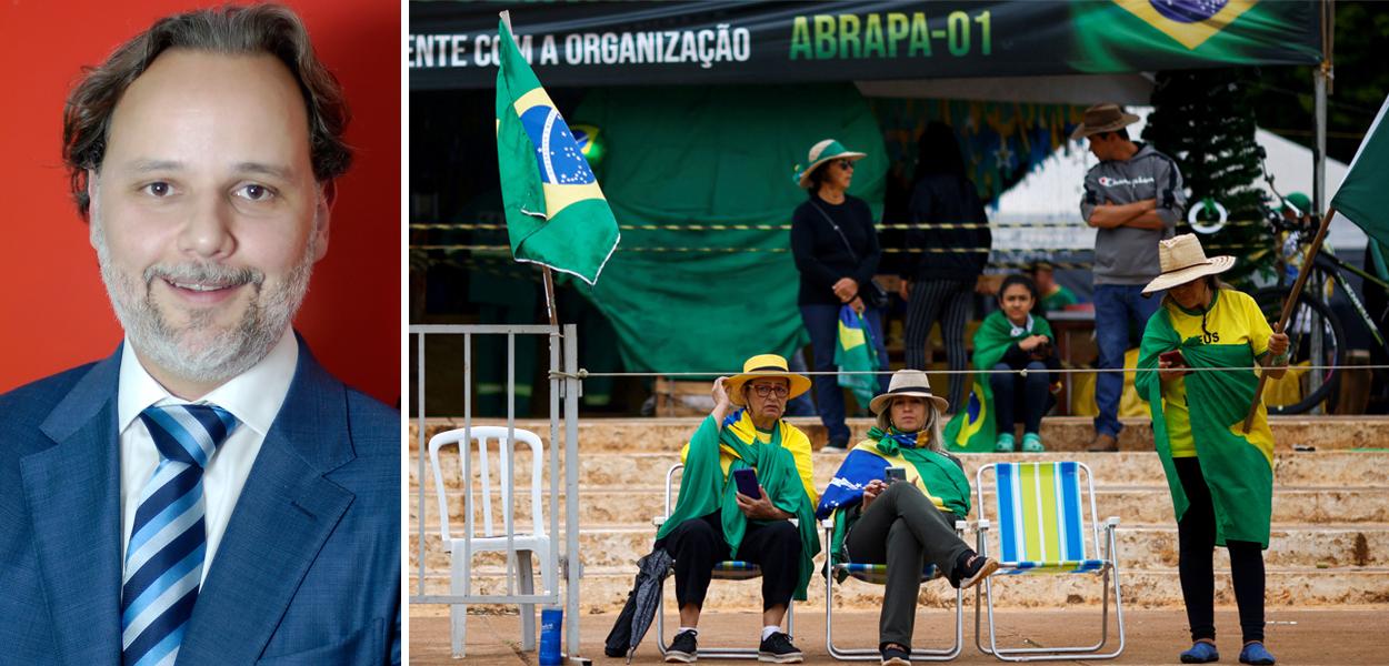 Coordenador do Grupo Prerrogativas, Marco Aurélio Carvalho, e acampamento bolsonarista em frente a quartel do Exército