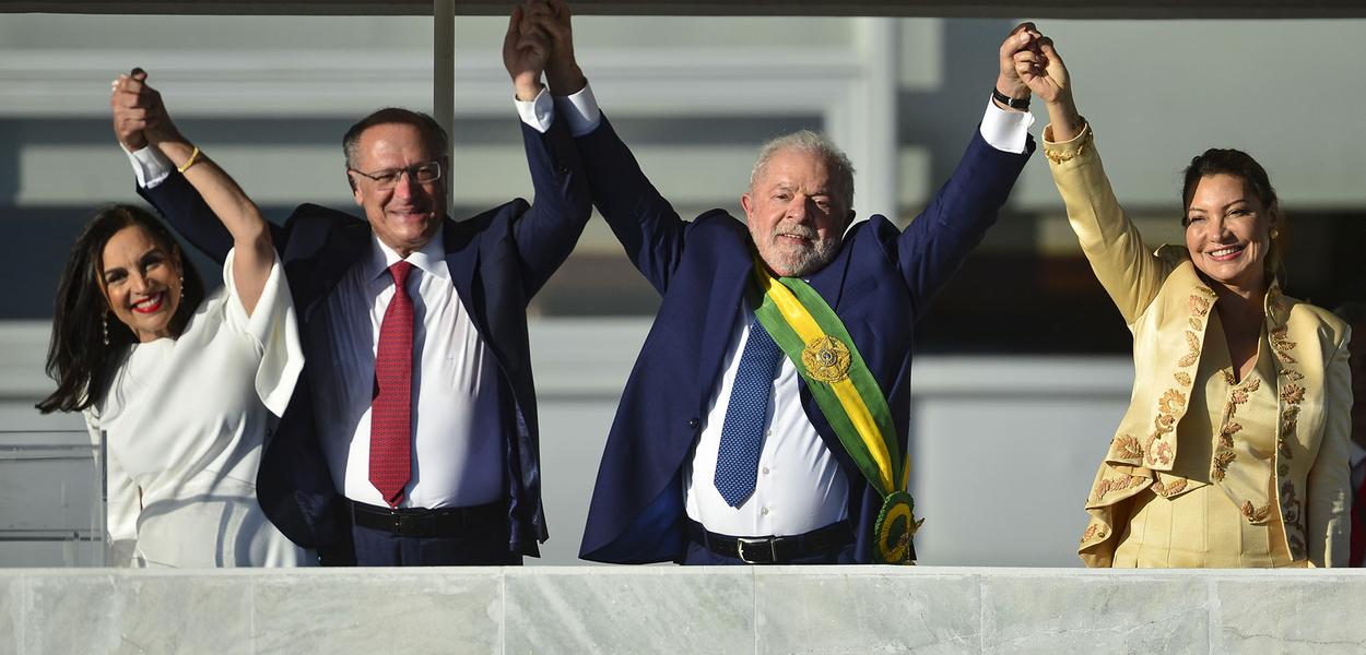 O presidente Luiz Inácio Lula da Silva durante cerimônia de posse, no Palácio do Planalto.