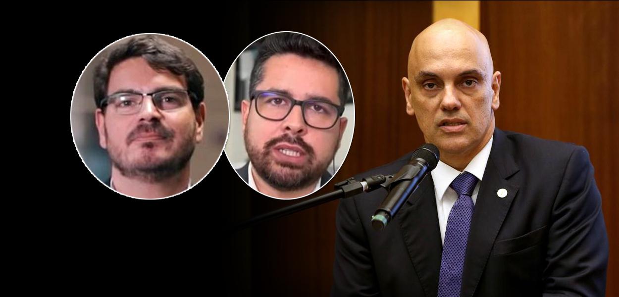 Rodrigo Constantino (à esq.), Paulo Figueiredo (no meio) e Alexandre de Moraes