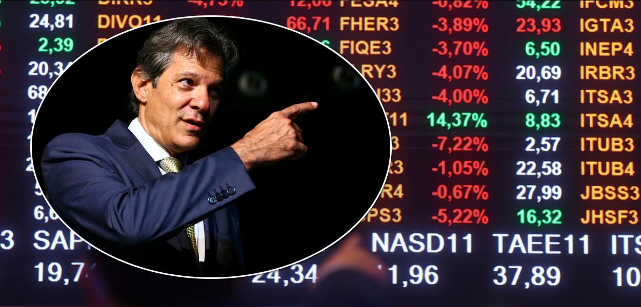 Fernando Haddad, ministro da Fazenda, e o Ibovespa